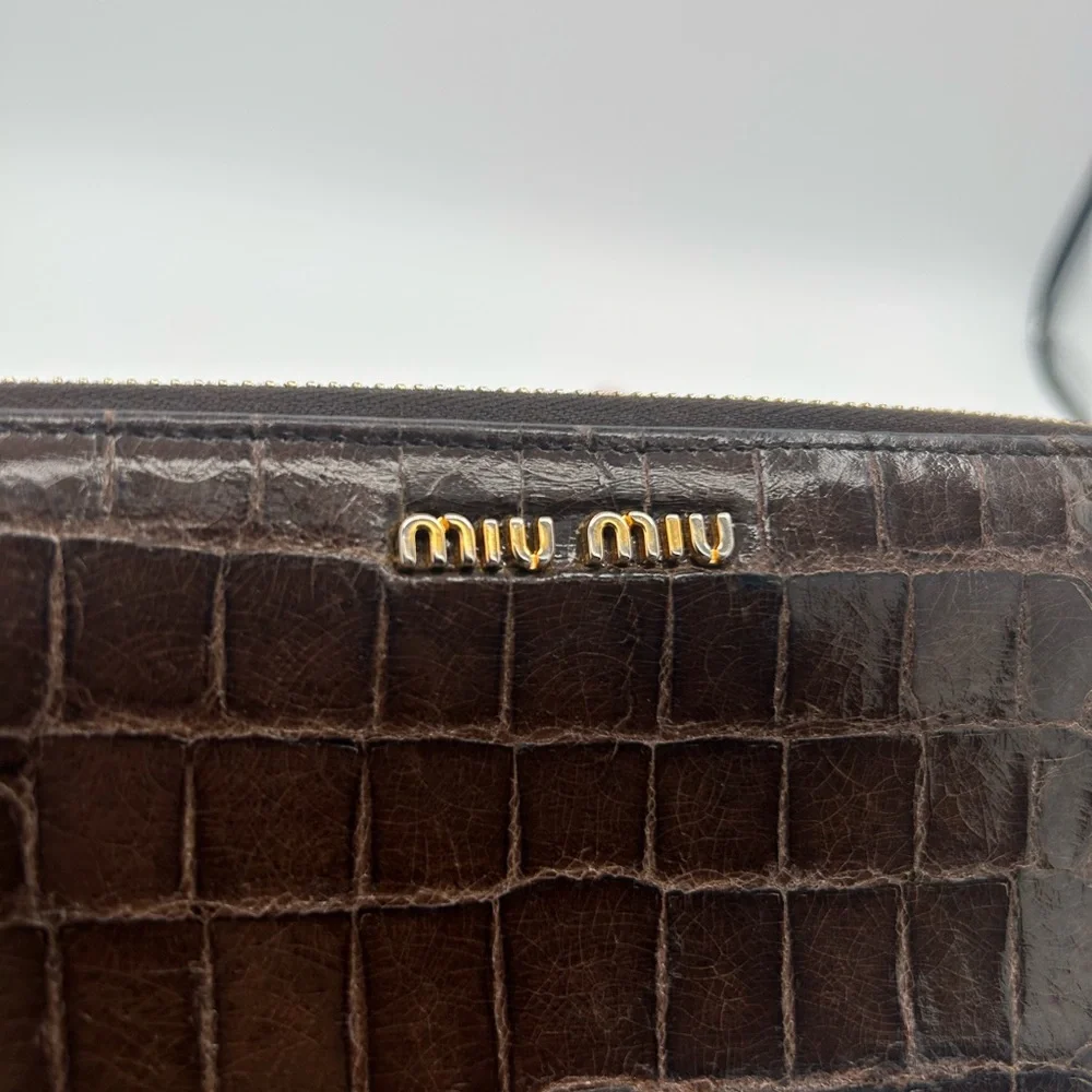 Miu Miu Crocodile Embossed Wallet w/ Dustbag - Picture 5 of 9